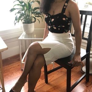 L’Agence Mint Condition Cotton/Linen Skirt